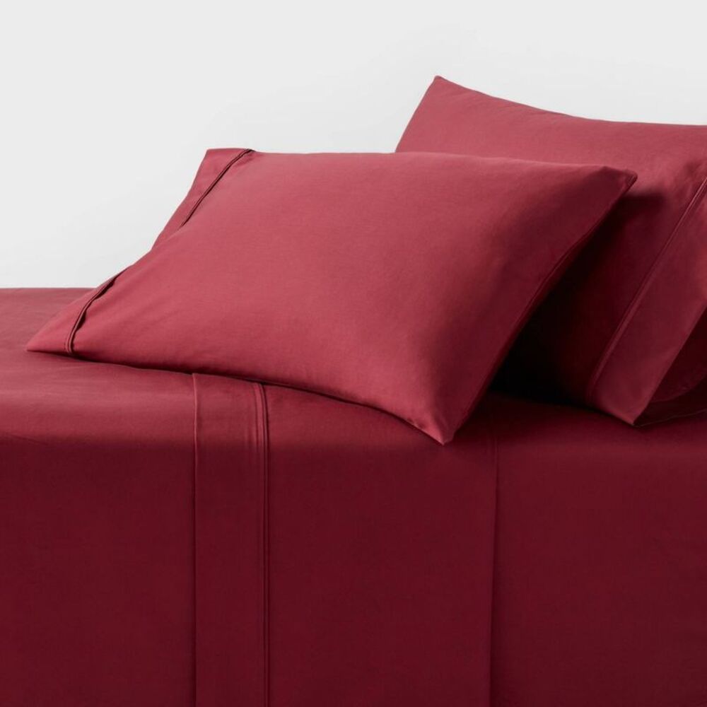 Twin/Twin XL 400 Thread Count Performance Sheet Set Wine Red - Threshold